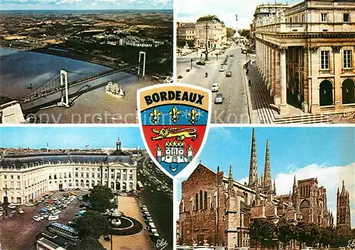 AK / Ansichtskarte Bordeaux Grand Pont Place de la Bourse Cathedrale Saint Andre Kat. Bordeaux