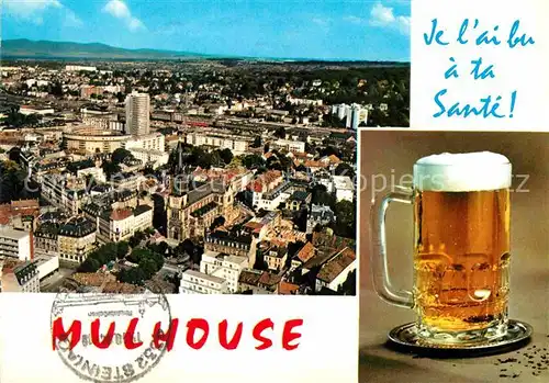 AK / Ansichtskarte Mulhouse Muehlhausen Panorama Blick ueber die Stadt Bier Kat. Mulhouse