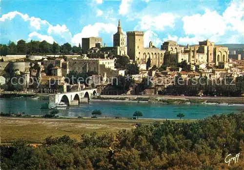 AK / Ansichtskarte Avignon Vaucluse Panorama depuis la Tour Philippe Le Bel Pont St Benezet le Rhone Palais des Papes Kat. Avignon
