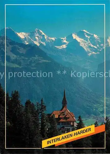 AK / Ansichtskarte Harder Harder Kulm mit Eiger Moench und Jungfrau Berner Alpen Kat. Harder
