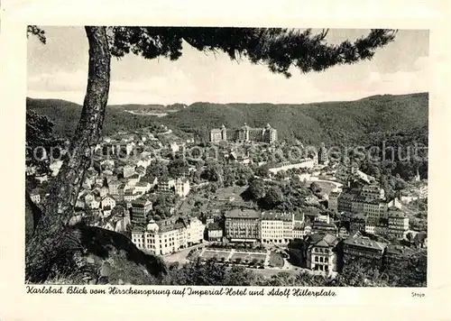 AK / Ansichtskarte Karlsbad Eger Blick vom Hirschensprung auf Imperial Hotel