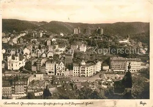 AK / Ansichtskarte Karlsbad Eger Gemsfelsen am Spirschensprung mit Imperial Hotel
