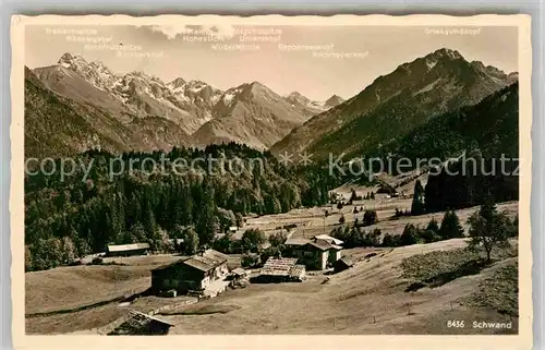 AK / Ansichtskarte Schwand Oberstdorf Panorama  Kat. Oberstdorf