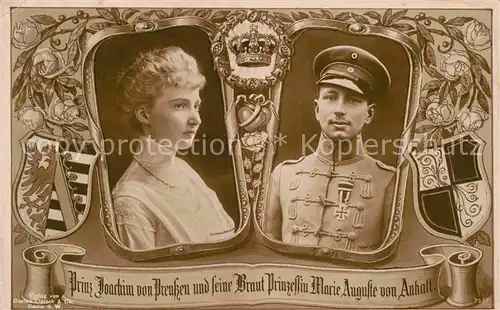 AK / Ansichtskarte Adel Preussen Prinz Joachim Prinzessin Marie Auguste von Anhalt  Kat. Koenigshaeuser