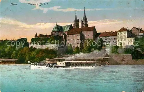 AK / Ansichtskarte Dampfer Seitenrad Basel Rheinschifffahrt  Kat. Schiffe