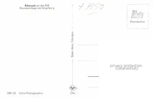 AK / Ansichtskarte Biberach Riss Blumenanlage Gigelberg Kat. Biberach an der Riss