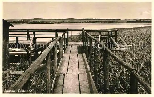 AK / Ansichtskarte Buchau Federsee Bad Bruecke Strandhuette  Kat. Bad Buchau