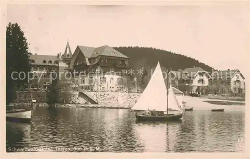 AK / Ansichtskarte Titisee Schwarzwald Hotel Segelboot Kat. Titisee Neustadt