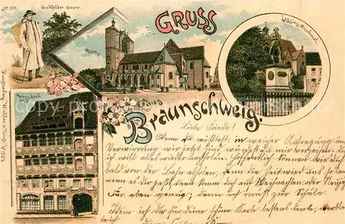 AK / Ansichtskarte Braunschweig Lessing Denkmal Bordfelder Bauer Dom Kat. Braunschweig