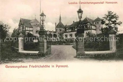 AK / Ansichtskarte Bad Pyrmont Genesungshaus Friedrichshoehe  Kat. Bad Pyrmont