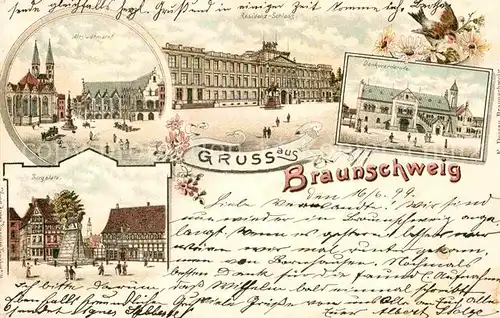 AK / Ansichtskarte Braunschweig Altstadtmarkt Burgplatz Residenz Schloss Kat. Braunschweig