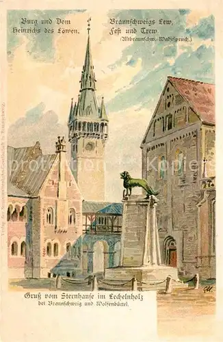 AK / Ansichtskarte Wolfenbuettel Burg Dom Heinrichs des Loewen Kuenstlerkarte Kat. Wolfenbuettel