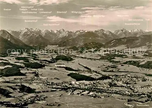 AK / Ansichtskarte Sonthofen Oberallgaeu Panorama Blick vom Gruenten Illertal Allgaeuer Alpen Kat. Sonthofen