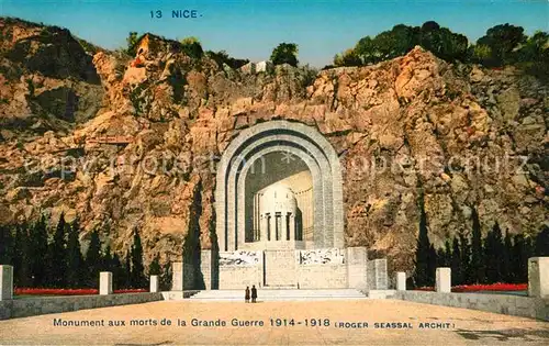 AK / Ansichtskarte Nice Alpes Maritimes Monument aux morts de la Grande Guerre Kat. Nice