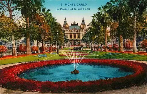 AK / Ansichtskarte Monte Carlo Le Casino et le Jet d eau Kat. Monte Carlo