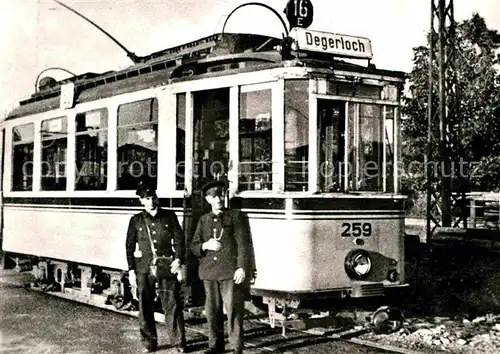 AK / Ansichtskarte Strassenbahn Triebwagen 259 Stuttgart Degerloch 1936 Kat. Strassenbahn