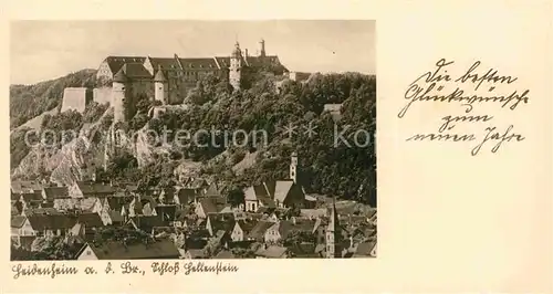 AK / Ansichtskarte Heidenheim Brenz Schloss Hellenstein Neujahrskarte Kat. Heidenheim an der Brenz
