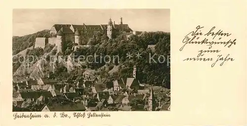 AK / Ansichtskarte Heidenheim Brenz Schloss Hellenstein Neujahrskarte Kat. Heidenheim an der Brenz
