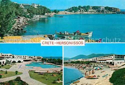 AK / Ansichtskarte Hersonissos Kreta Kuestenort Hotels Swimming Pool Strand