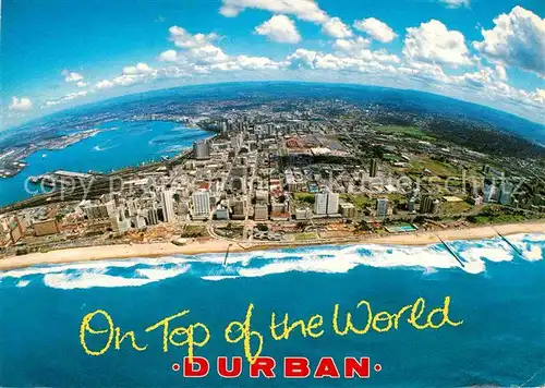 AK / Ansichtskarte Durban South Africa "On Top of the World" Golden Mile Harbour Bay of Natal aerial view Kat. Durban