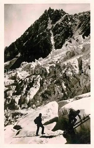 AK / Ansichtskarte Chamonix Ascension du Mont Blanc La Jonction et l Aiguille du Midi Kat. Chamonix Mont Blanc