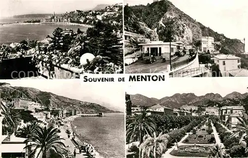 AK / Ansichtskarte Menton Alpes Maritimes Vue generale Poste Frontiere Franco Italien et le Jardin Public Kat. Menton