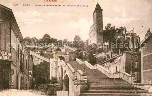 AK / Ansichtskarte Auch Gers Escalier monumental et Tour d Armagnac Kat. Auch