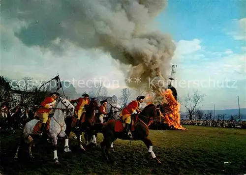 AK / Ansichtskarte Zuerich ZH Sechselaeuten Zuercher Fruehlingsfest Verbrennung des Boeoeggs