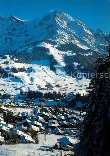 AK / Ansichtskarte Adelboden Winterpanorama mit Lohner und Tschingellochtighorn Berner Alpen Kat. Adelboden