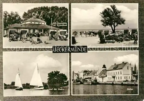 AK / Ansichtskarte Ueckermuende Mecklenburg Vorpommern Strandbad Uecker Hafen Kat. Ueckermuende