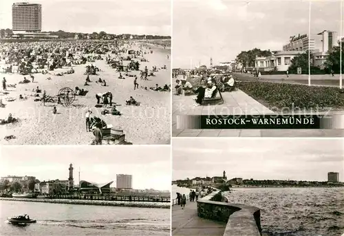AK / Ansichtskarte Warnemuende Ostseebad Strand Mole Leuchtturm Kat. Rostock
