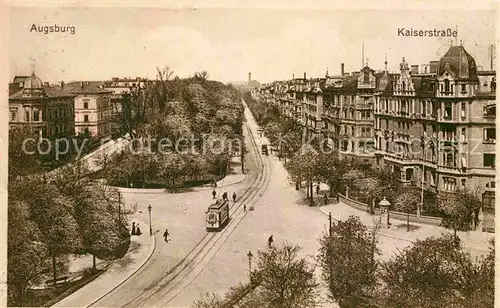 AK / Ansichtskarte Strassenbahn Augsburg Kaiserstrasse  Kat. Strassenbahn