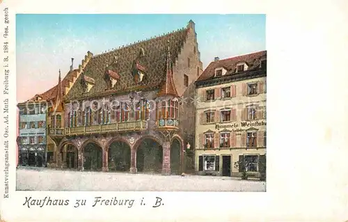 AK / Ansichtskarte Goldfensterkarte Nr. 1884 Kaufhaus Freiburg im Breisgau  Kat. Verlage