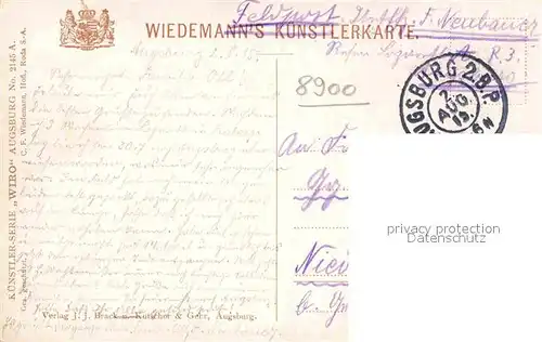 AK / Ansichtskarte Verlag WIRO Wiedemann Nr. 2145 A Augsburg Rathaus Perlachturm  Kat. Verlage