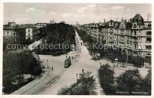 AK / Ansichtskarte Strassenbahn Augsburg Kaiserstrasse  Kat. Strassenbahn