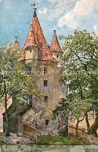 AK / Ansichtskarte Wagner Richard Kuenstler Augsburg Fuenfgradturm  Kat. Kuenstlerkarte