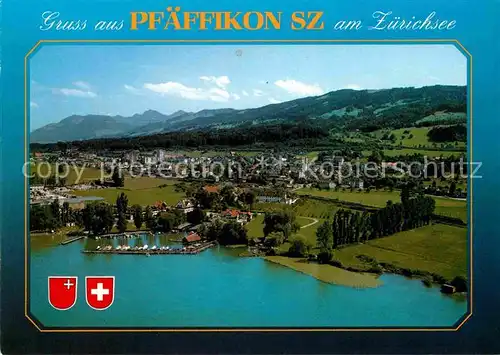 AK / Ansichtskarte Pfaeffikon SZ Zuerichsee Alpen Fliegeraufnahme Kat. Pfaeffikon SZ