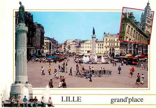 AK / Ansichtskarte Lille Nord Grande Place Colonne de la Deesse Kat. Lille