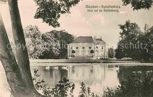 AK / Ansichtskarte Muenchen Nymphenburg Badenburg Schwanenteich Kat. Muenchen