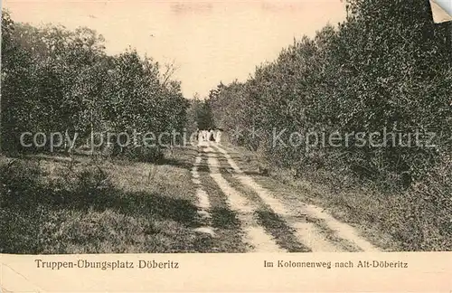AK / Ansichtskarte Doeberitz Truppenuebungsplatz Kolonnenweg nach Alt Doeberitz Kat. Dallgow Doeberitz