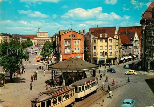 AK / Ansichtskarte Strassenbahn Augsburg Koenigsplatz  Kat. Strassenbahn
