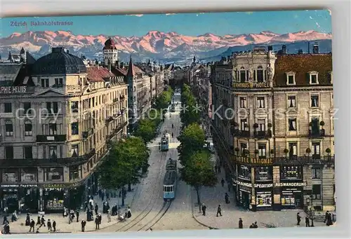 AK / Ansichtskarte Strassenbahn Zuerich Bahnhofstrasse  Kat. Strassenbahn