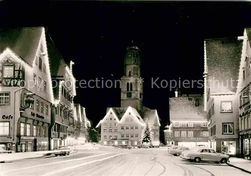 AK / Ansichtskarte Biberach Riss Marktplatz Winter Kat. Biberach an der Riss