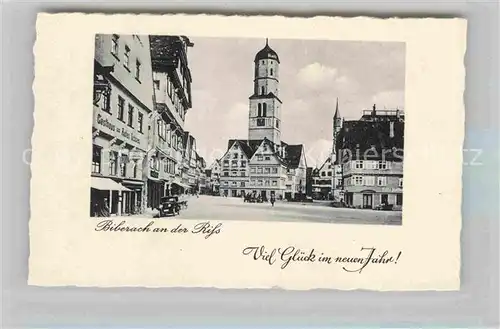 AK / Ansichtskarte Biberach Riss Marktplatz Neujahrswuensche Kat. Biberach an der Riss