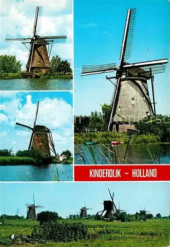 AK / Ansichtskarte Kinderdijk Hollaendische Muehlen