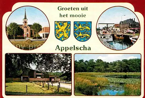 AK / Ansichtskarte Appelscha Hafen Kirche See  Kat. Niederlande