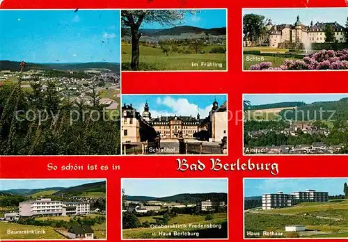 AK / Ansichtskarte Bad Berleburg Schloss Baumrainklinik Haus Rothaar Kat. Bad Berleburg