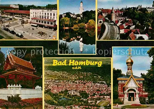 AK / Ansichtskarte Bad Homburg Fliegeraufnahme Kirche Tuerme Kat. Bad Homburg v.d. Hoehe