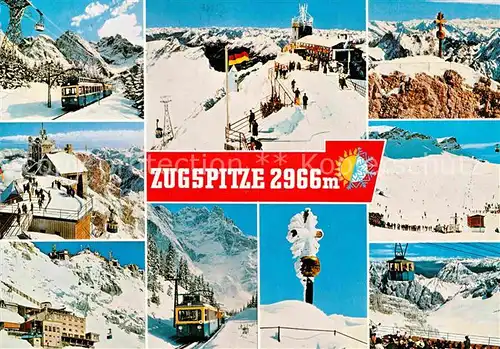 AK / Ansichtskarte Zugspitze Zahnradbahn Seilbahn Muenchner Haus Ostgipfel Schneefernerhaus  Kat. Garmisch Partenkirchen