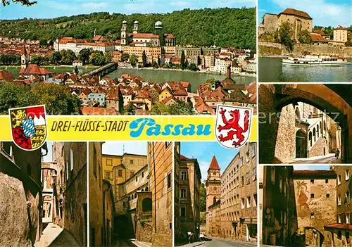 AK / Ansichtskarte Passau Teilansichten Dreifluessestadt Altstadt Gasse Kat. Passau